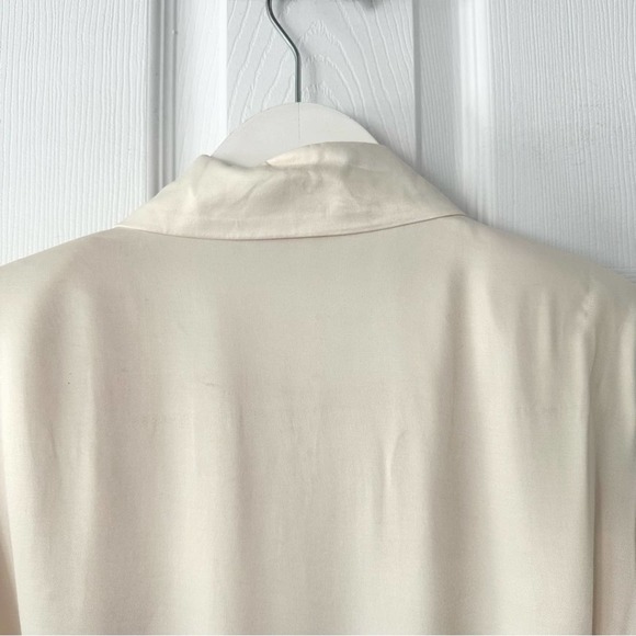 Zara Cream Beige Satin Effect True Wrap Long Sleeve Blazer Mini Dress Small - Picture 8 of 16